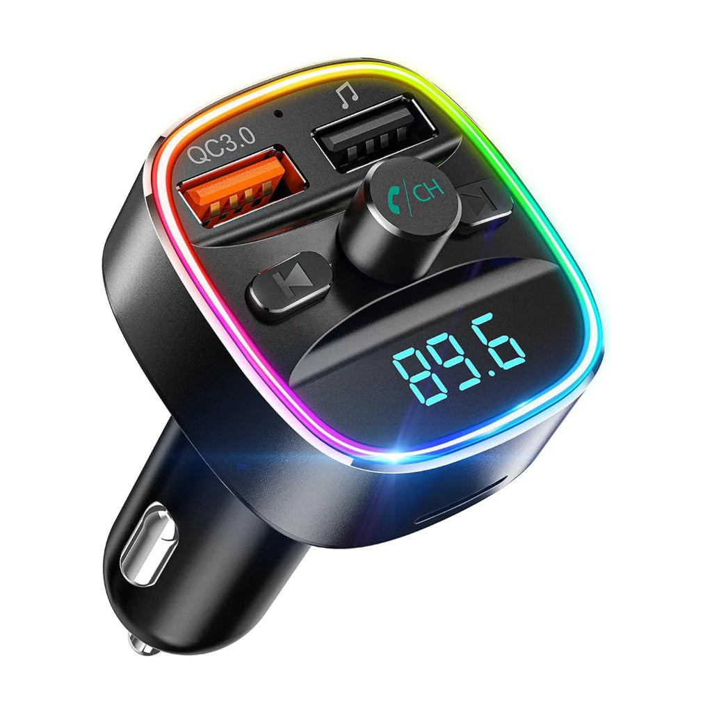 Car Bluetooth FM Transmitter with RGB LED – Nulaxy