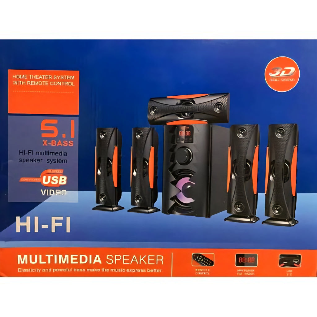 Era Ear 5.1 X-Bass Home Theater Speaker System – 3000W
