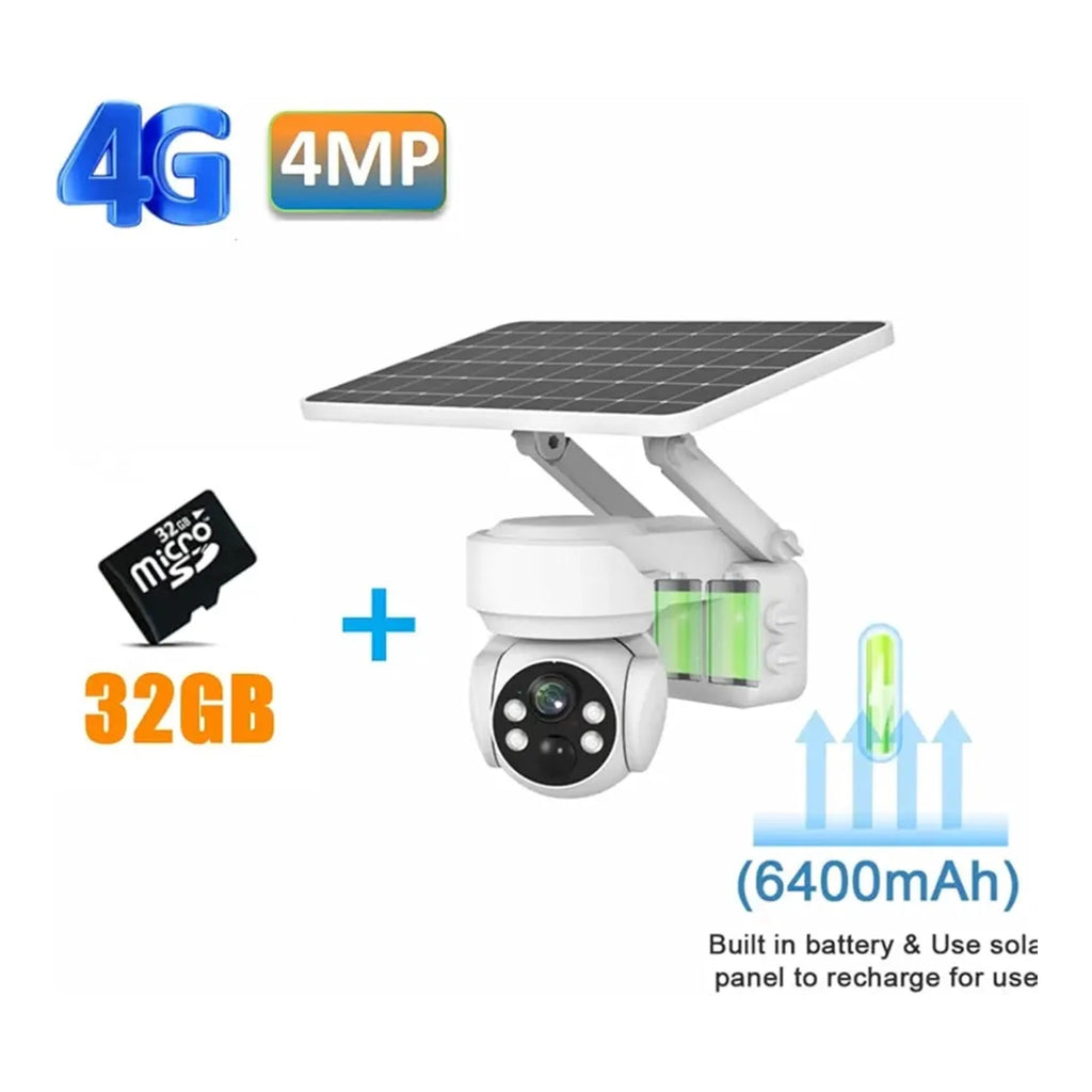 4G Solar Security Camera – 5MP 4K Ultra HD | 360° PTZ | Night Vision | Waterproof