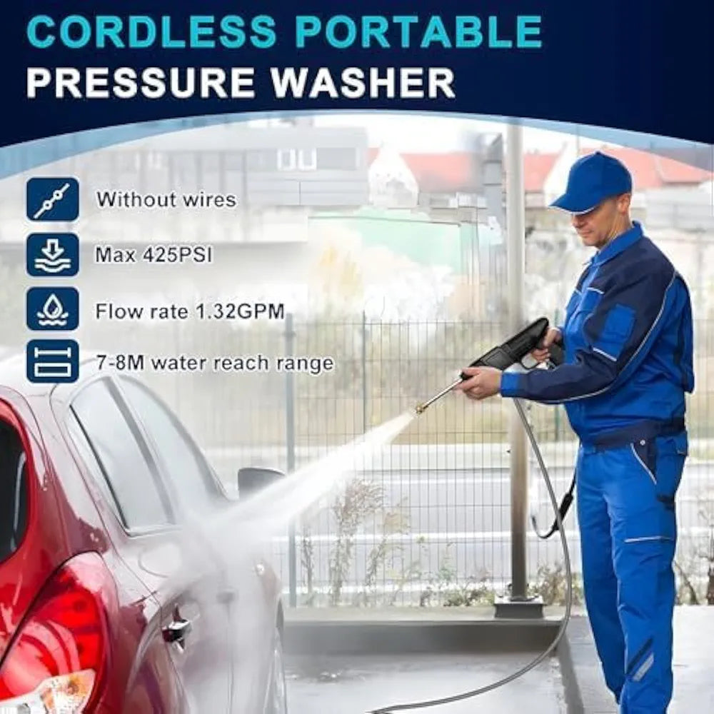 Cordless Portable Pressure Washer – 48V 300W Copper Core Motor
