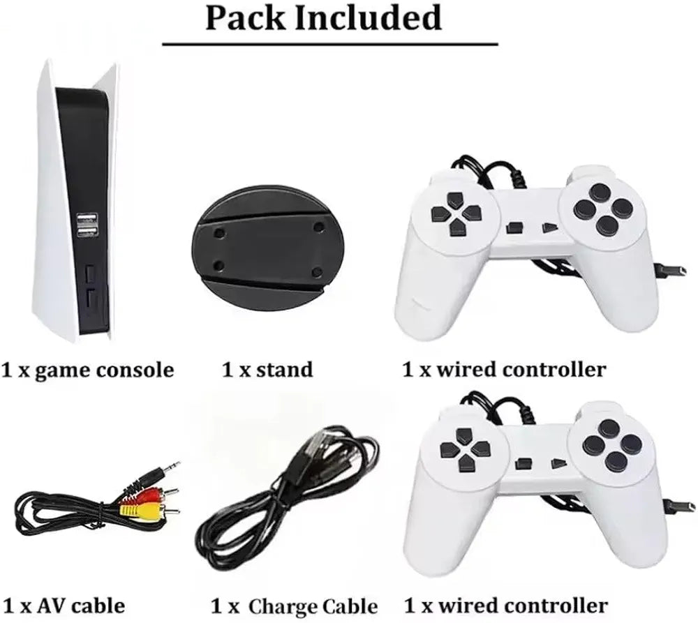 GS5 Retro TV Game Console – 8-Bit, 300 Built-In Classic Games, 2 Wired Controllers