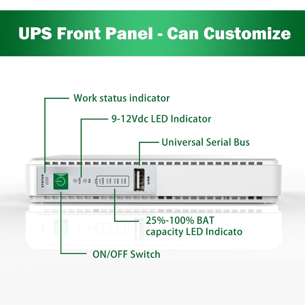 Mini UPS 12000mAh – 9V/12V Backup Power Supply with POE Output