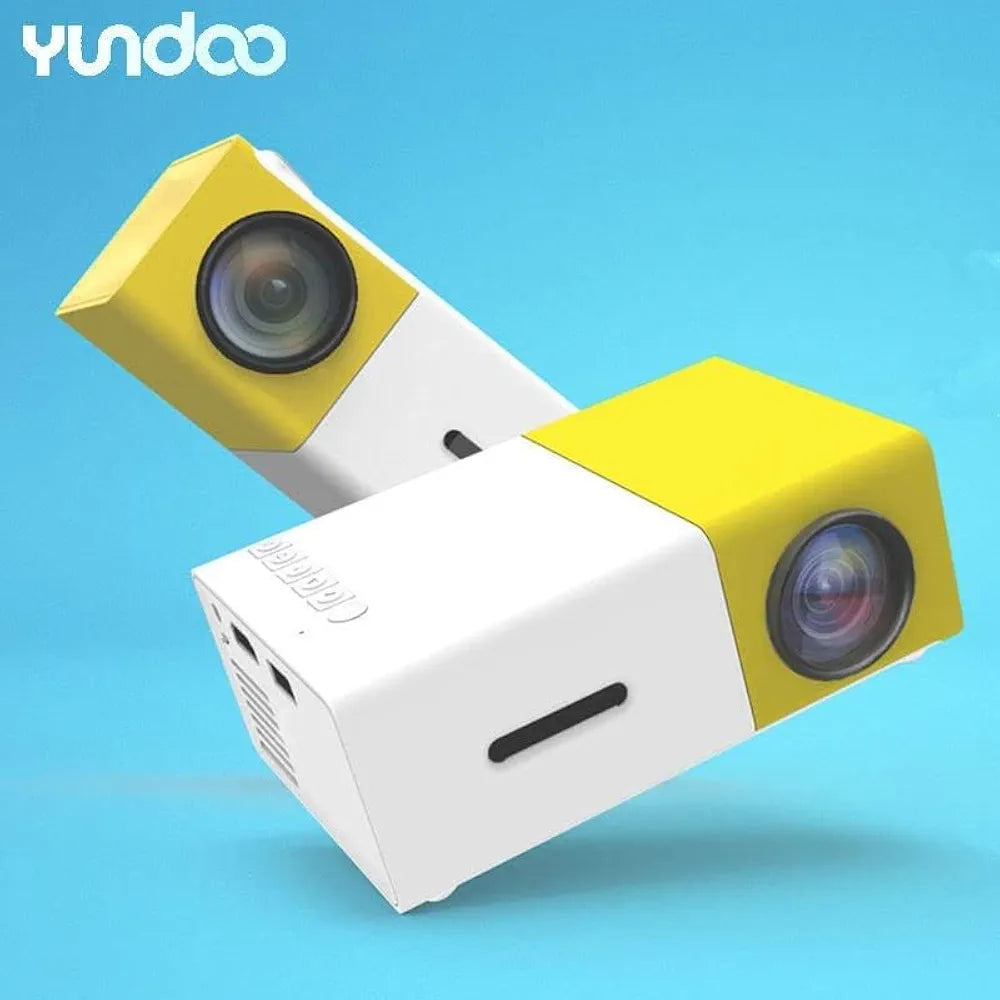 YG300 Mini LED Projector – 1080P, HDMI/USB/AV/SD, Built-in Speaker, Remote & HDMI Cable Included
