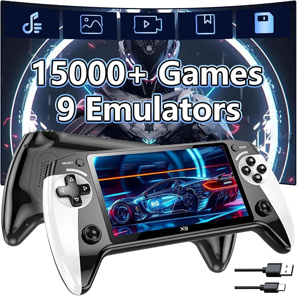 X9 Handheld Game Console – 5.5" Screen, 15,000+ Games, 9 Emulators, TV Compatible