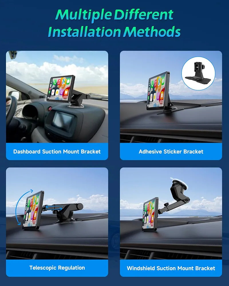 7" Wireless CarPlay & Android Auto Portable Car Screen