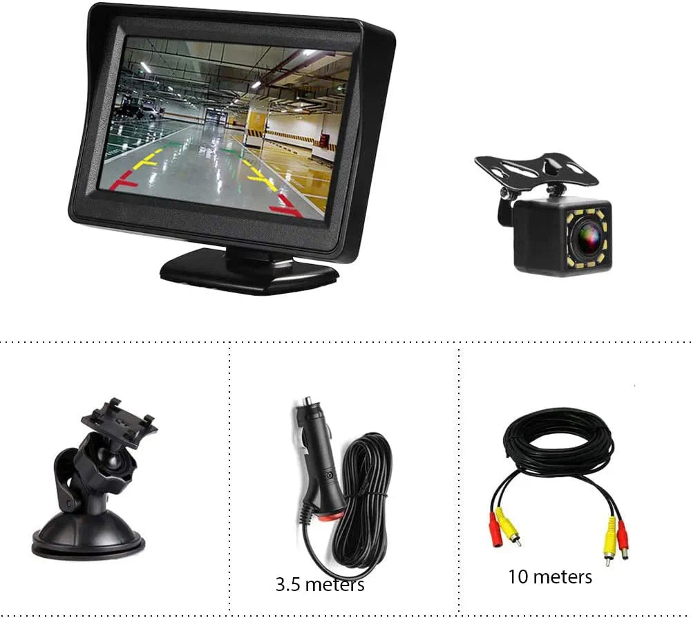 5" HD Car Backup Camera Kit – LCD Monitor + Night Vision Camera