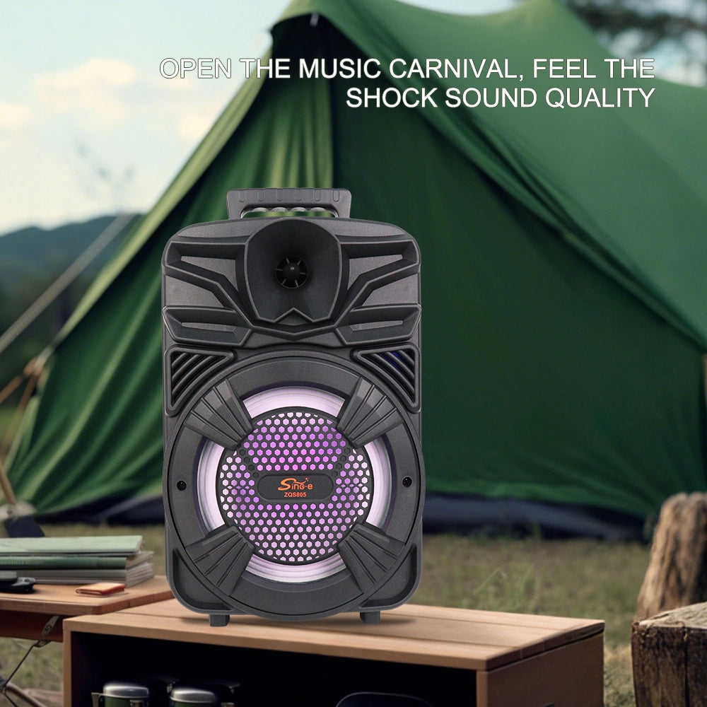 Sing-e ZQS806 8" Portable Bluetooth Party Speaker with Microphone