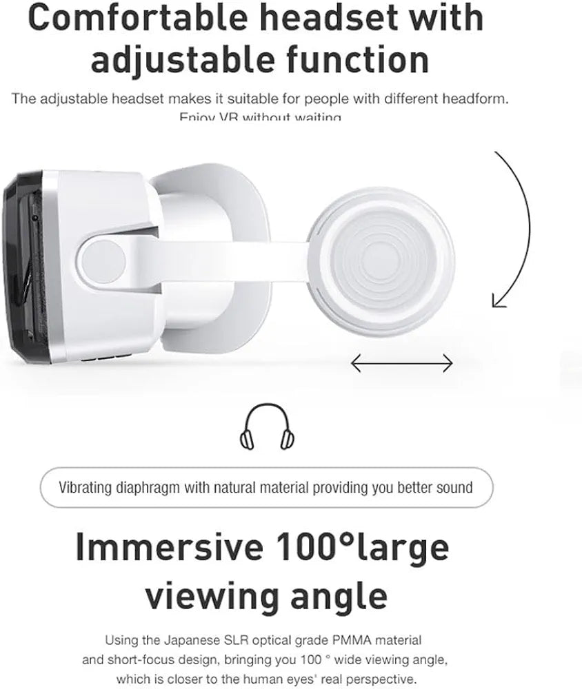 VR Shinecon 4K Ultra HD – VR Headset with Built-in Headphones, Bluetooth Controller & 360° Immersion