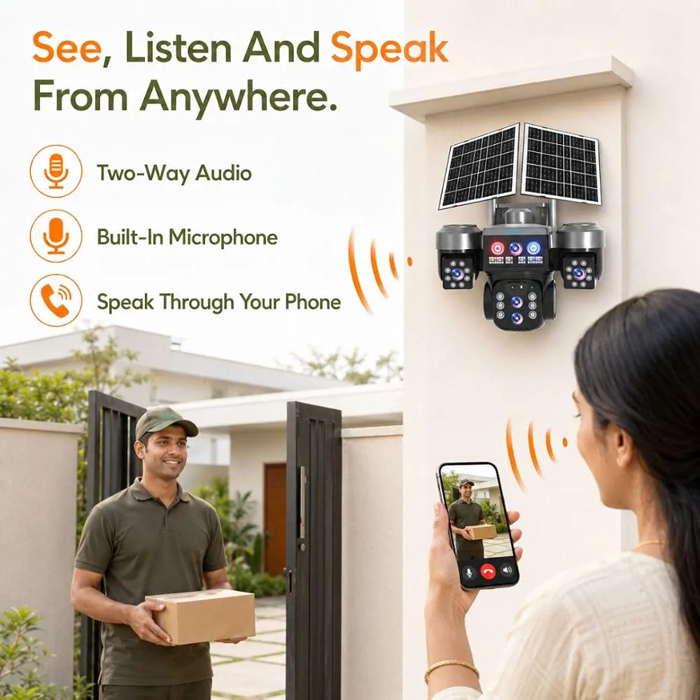 WiFi Solar Security Camera X3 – 4K Ultra HD 12MP