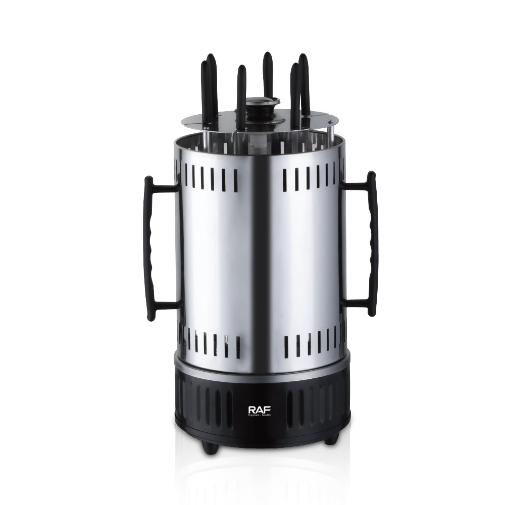 RAF Electric Skewer Grill 1000W – 360° Rotating Vertical BBQ | 6 Skewers | Model R.8612