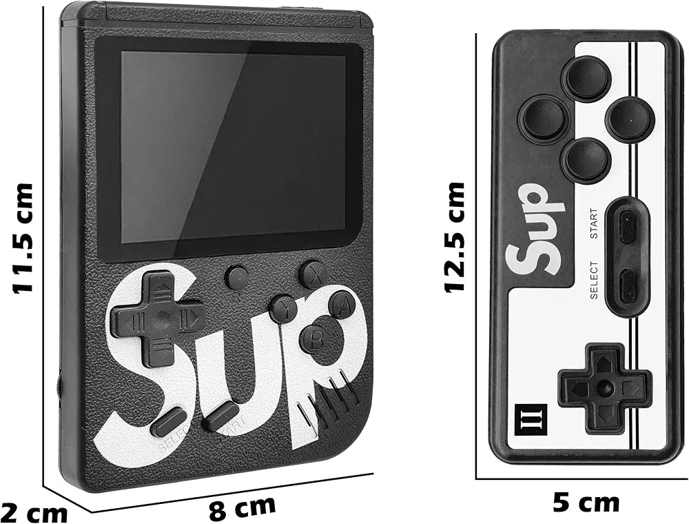 SUP Retro Handheld Game Console – 400 Built-In Games, 3" Screen, TV Output, 2-Player Ready