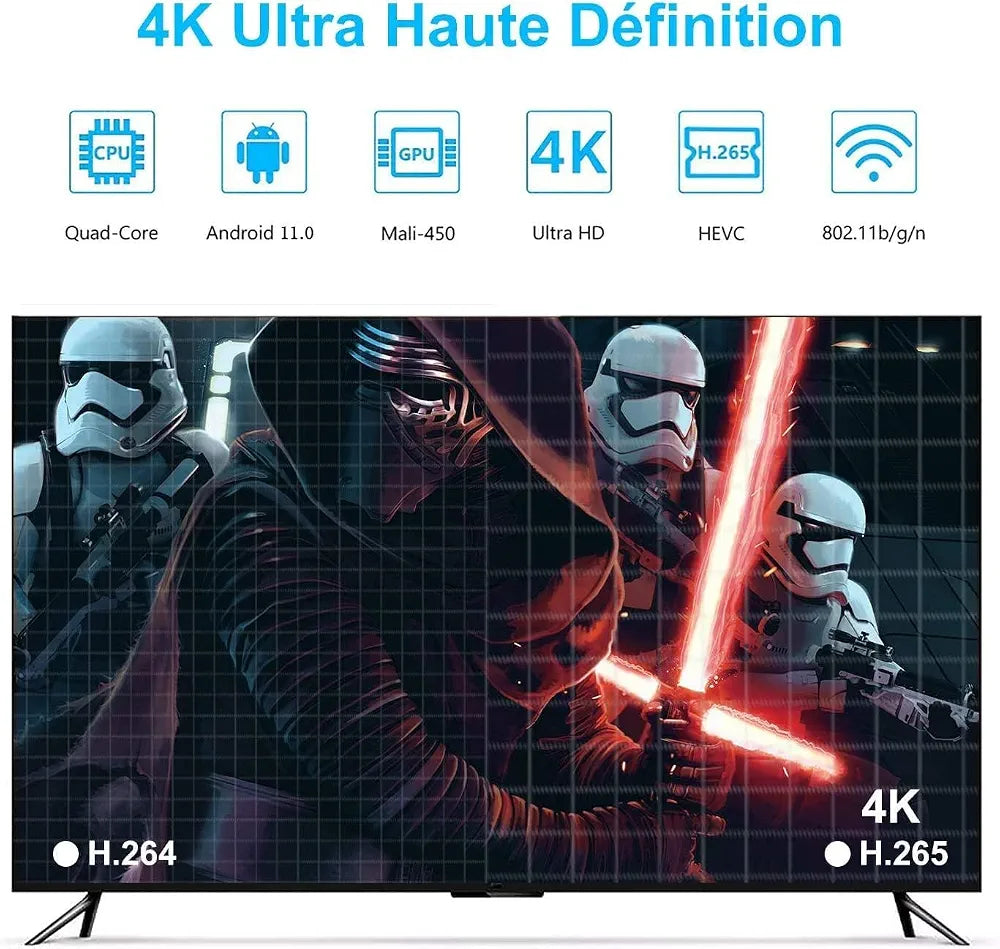 X96 Mini box package contents including adapter, HDMI cable, remote, and manual