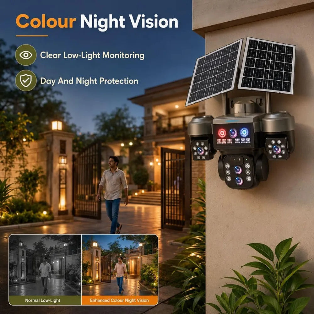 WiFi Solar Security Camera X3 – 4K Ultra HD 12MP