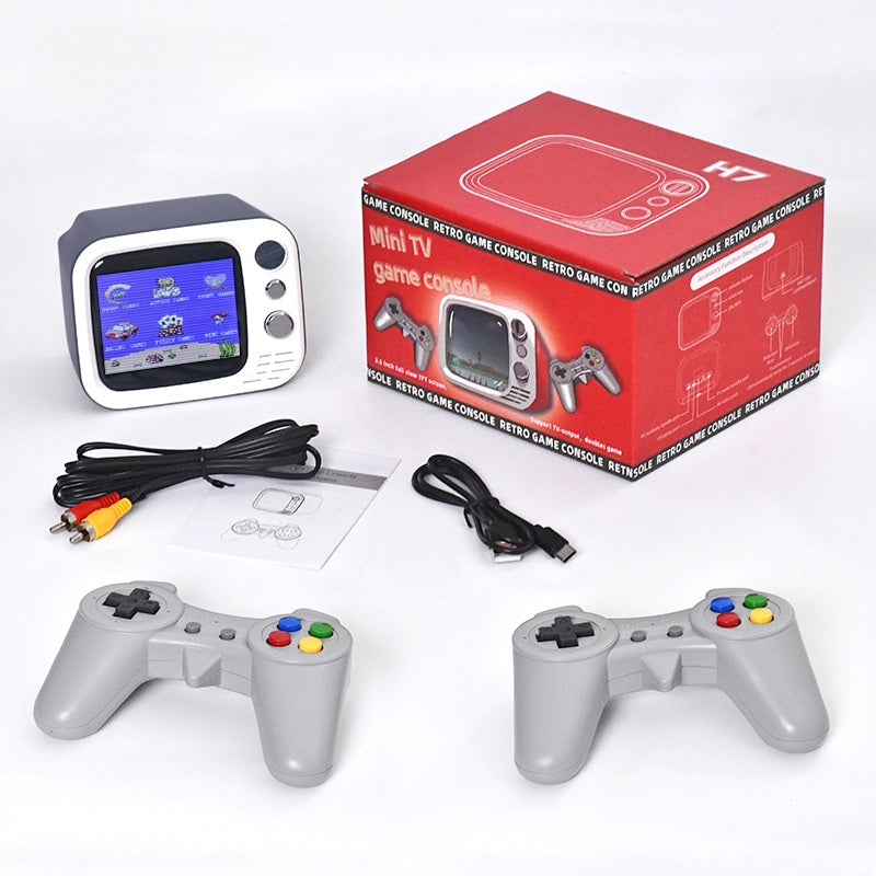 H7 Mini TV Game Console - 3.5" Screen | 740 Retro Games | 2 Wireless Controllers | Rechargeable