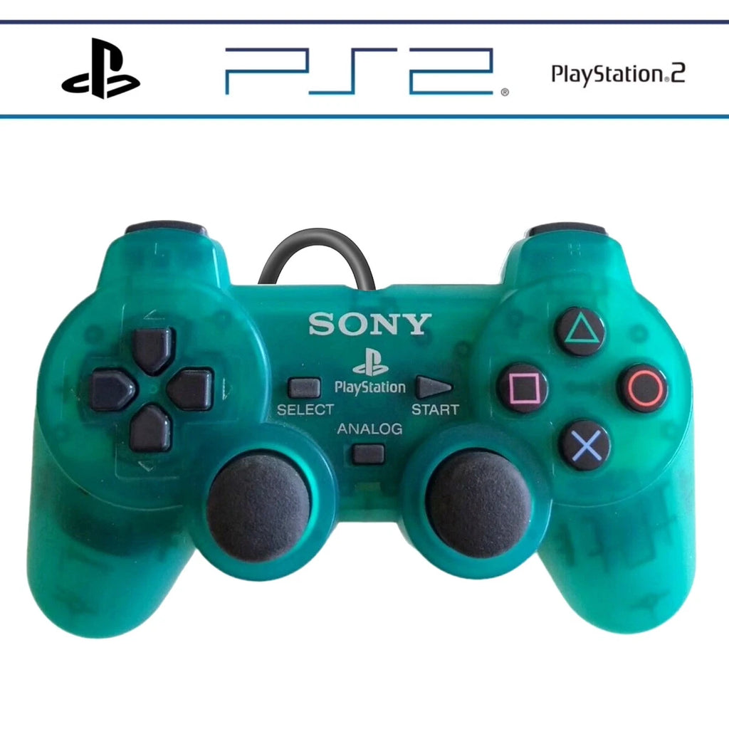 PlayStation 2 (PS2) Wired Controller – Black, Blue & Green