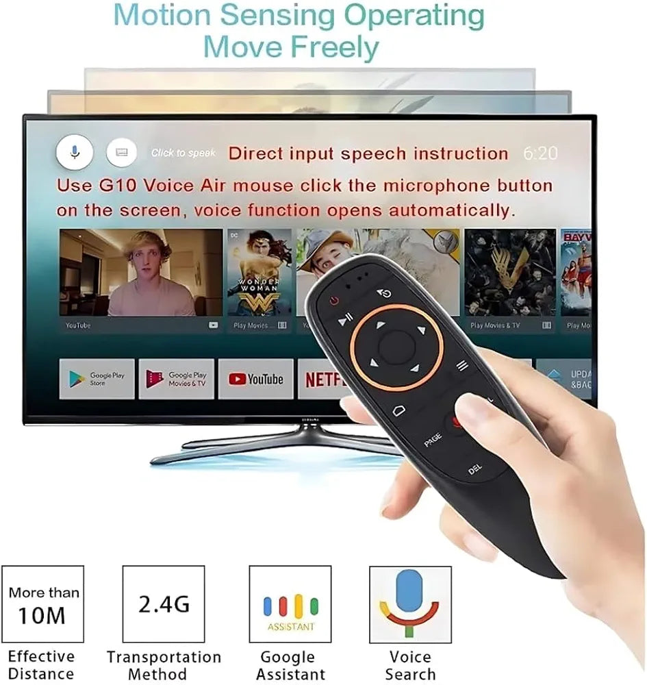 G10 Air Mouse Remote – 2.4GHz Wireless with Voice Control