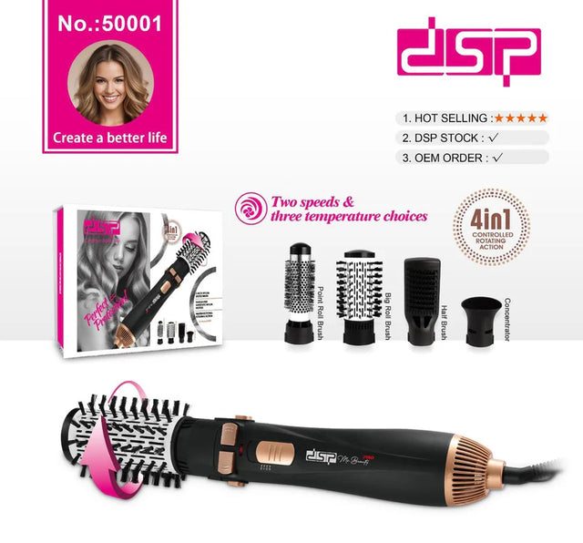 DSP 4-in-1 Hair Styler Brush – 1200W Professional Hot Air Brush