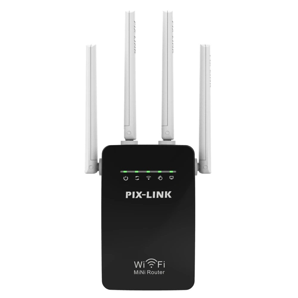 PIX-LINK WiFi Mini Router / Repeater 300Mbps – 4 Antennas