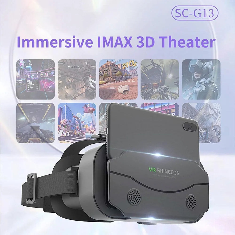 VR Shinecon SC-G13 – Virtual Reality Glasses with HD Lenses, Built-in Speakers & Large-Screen Compatibility