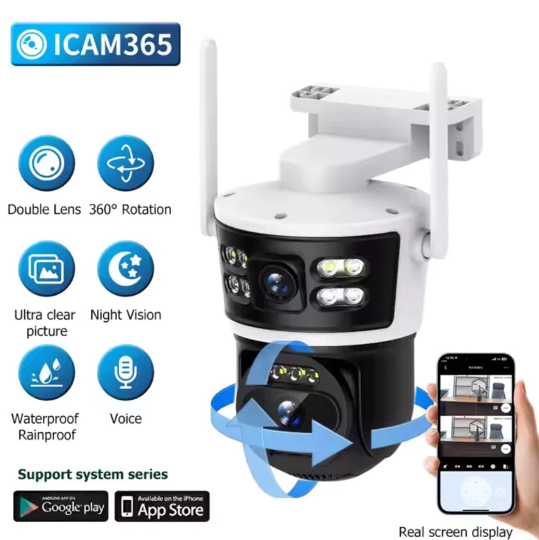 Dual-Lens 4K WiFi Security Camera – ICAM365
