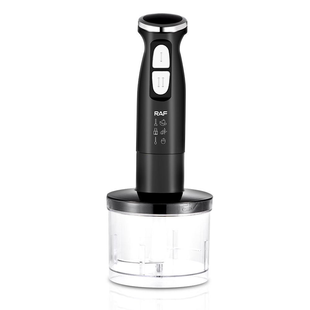 RAF 3-in-1 Hand Blender 340W – 2 Speed, 4-Blade Chopper, 800ml Beaker Included