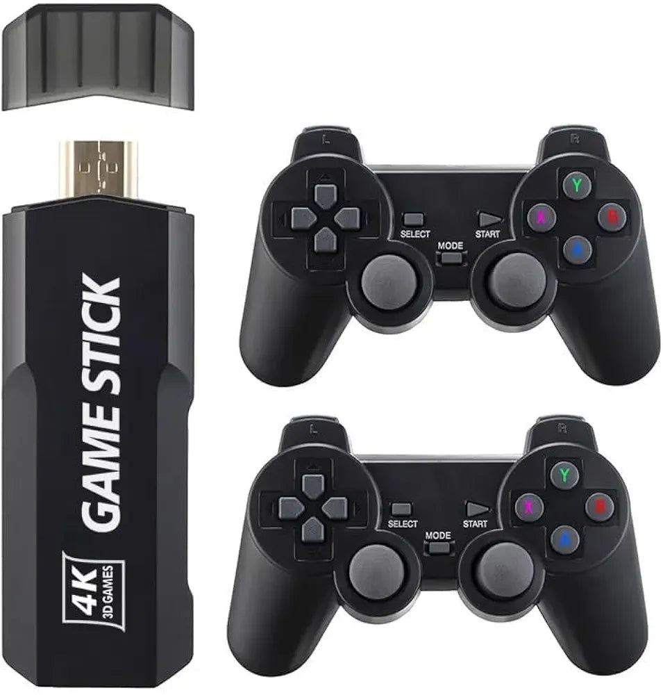GD10 4K Game Stick - 20,000 Games | 2 Wireless Controllers | HDMI | Anti-Shake | 64GB