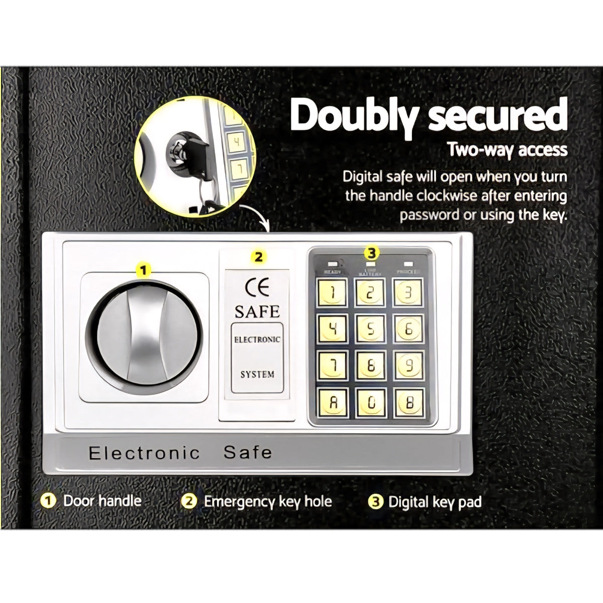 Electronic Safe T-30 | Digital Keypad & Emergency Key