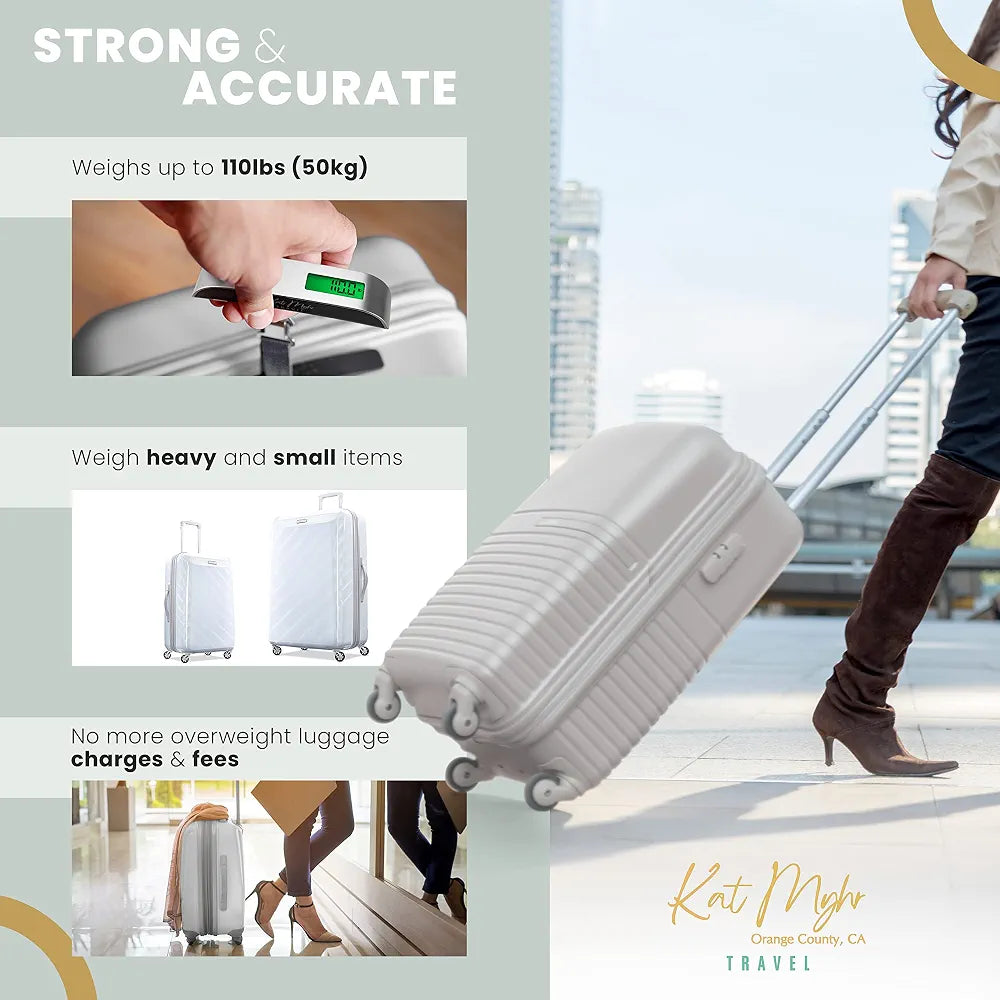Kat Myhr Portable Digital Luggage Scale, 50 kg / 110 lb