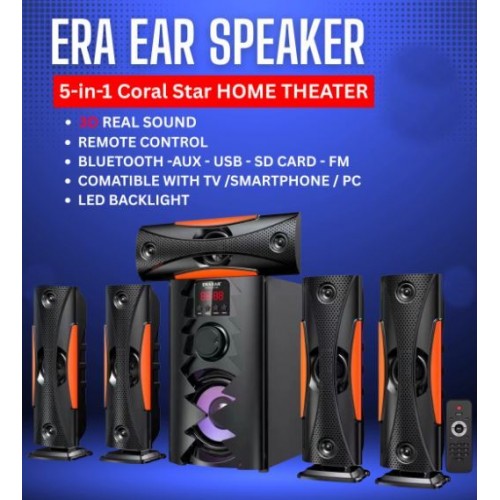 Era Ear 5.1 X-Bass Home Theater Speaker System – 3000W