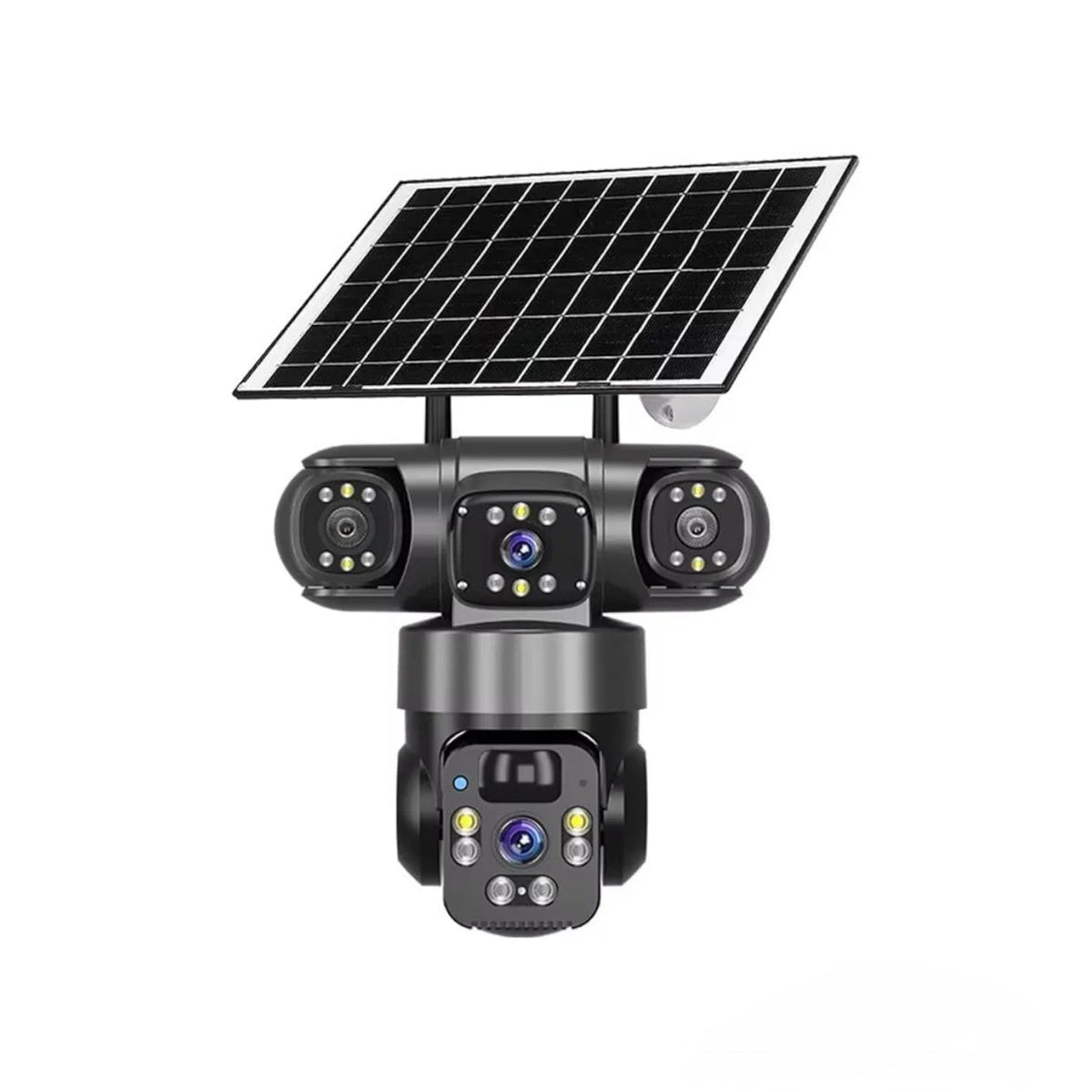Triple-Lens Solar WiFi Security Camera – V380 Pro