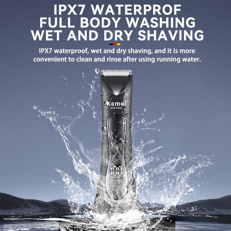 Kemei KM-1846 Waterproof Body Trimmer with Ceramic Blades