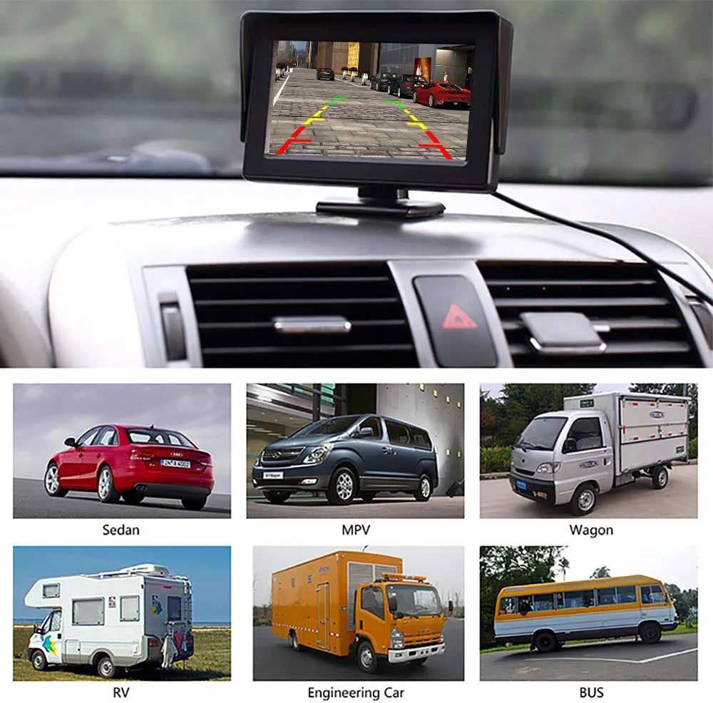 5" HD Car Backup Camera Kit – LCD Monitor + Night Vision Camera