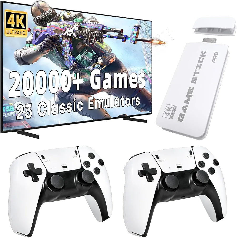 Game Stick Pro 4K – Wireless Retro Gaming Console with 20,000+ Games & 2 Controllers