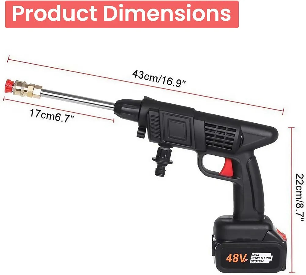 Cordless Portable Pressure Washer – 48V 300W Copper Core Motor