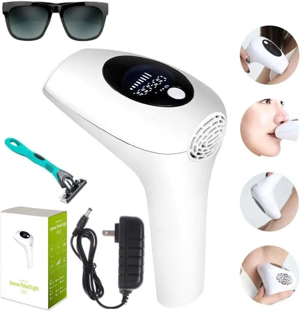 IPL Hair Removal Device – 8 Power Levels, 900,000 Flashes, Manual & Auto Modes