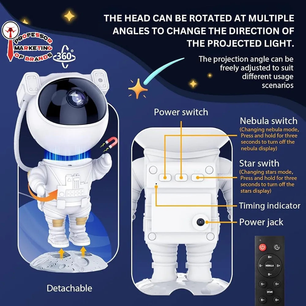 Astronaut Galaxy Projector with Bluetooth Speaker & Remote