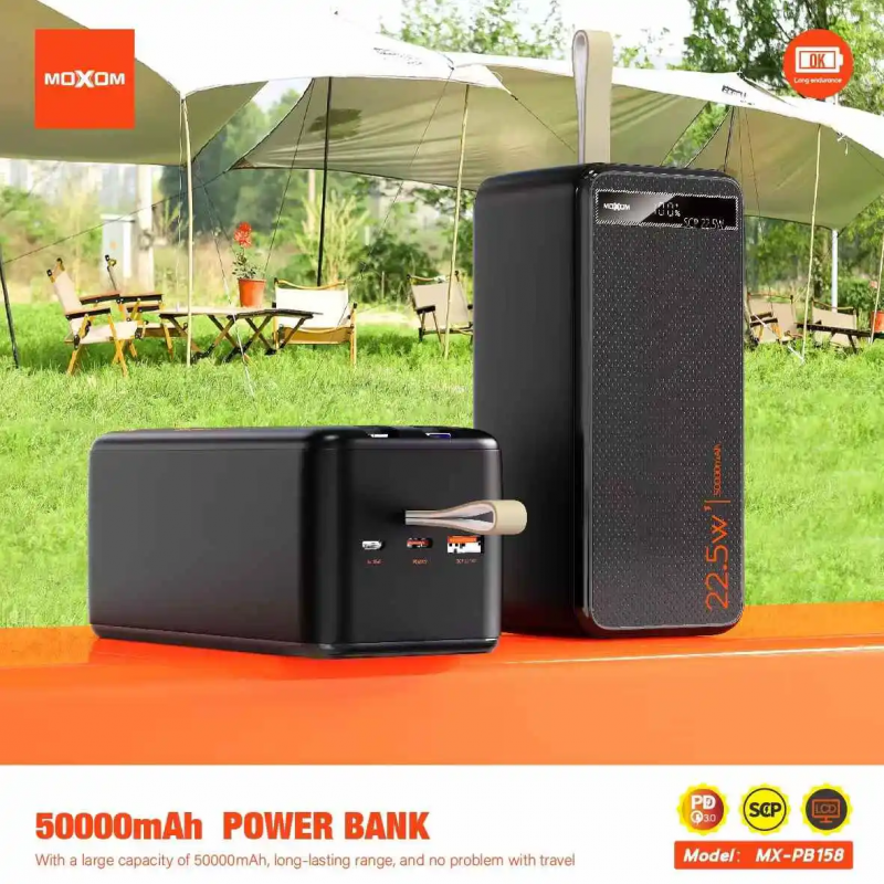 MOXOM MX-PB158 50000mAh Fast Charging Power Bank – SCP 22.5W / PD 20W