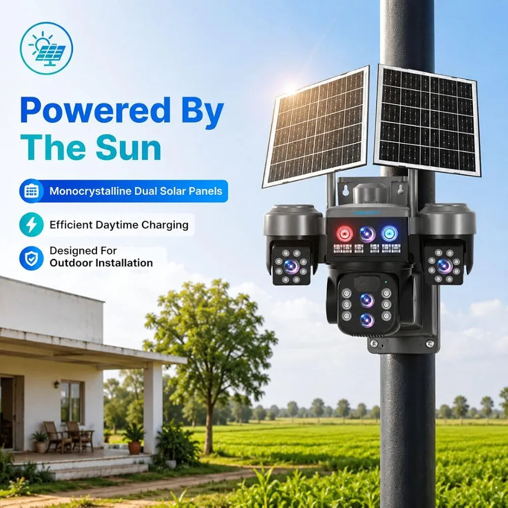 WiFi Solar Security Camera X3 – 4K Ultra HD 12MP