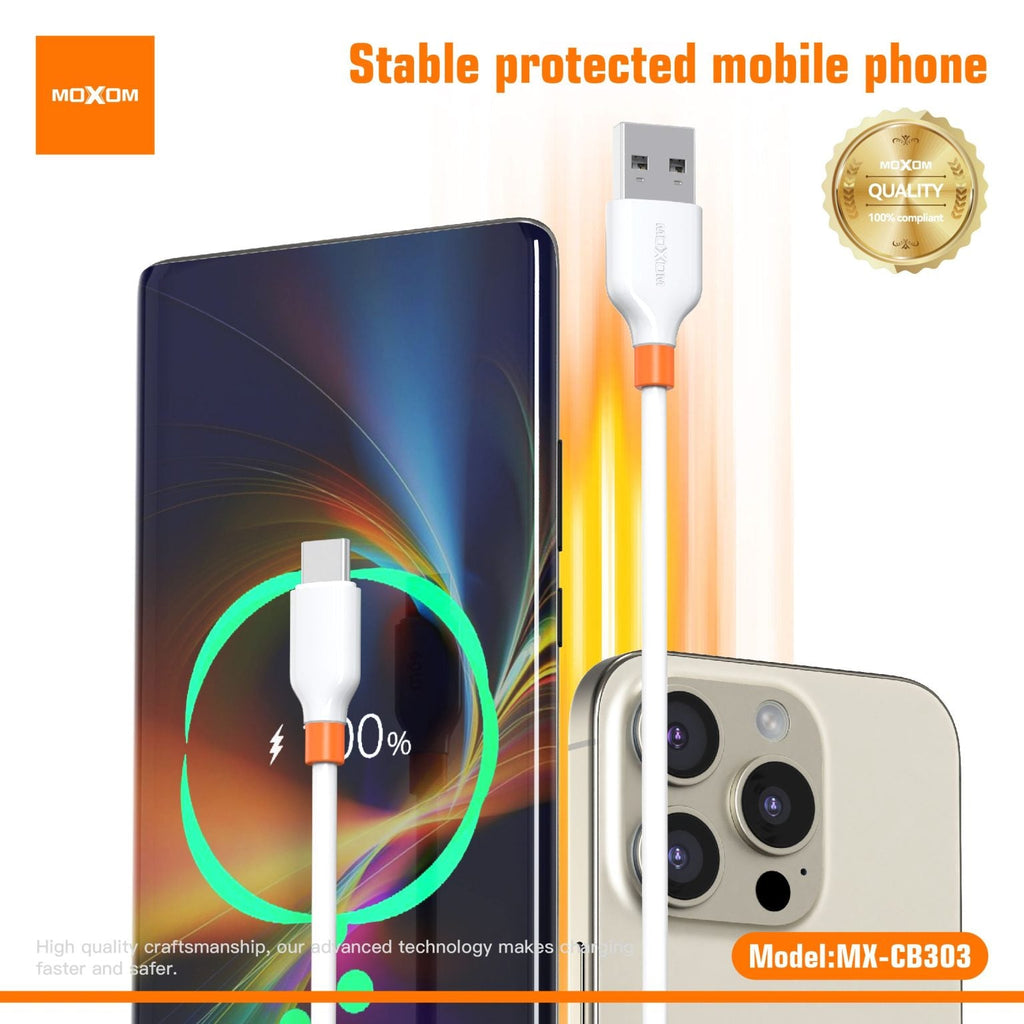 MOXOM MX-CB303 3A Fast Charging Data Cable (USB-A to Lightning / Micro / Type-C)