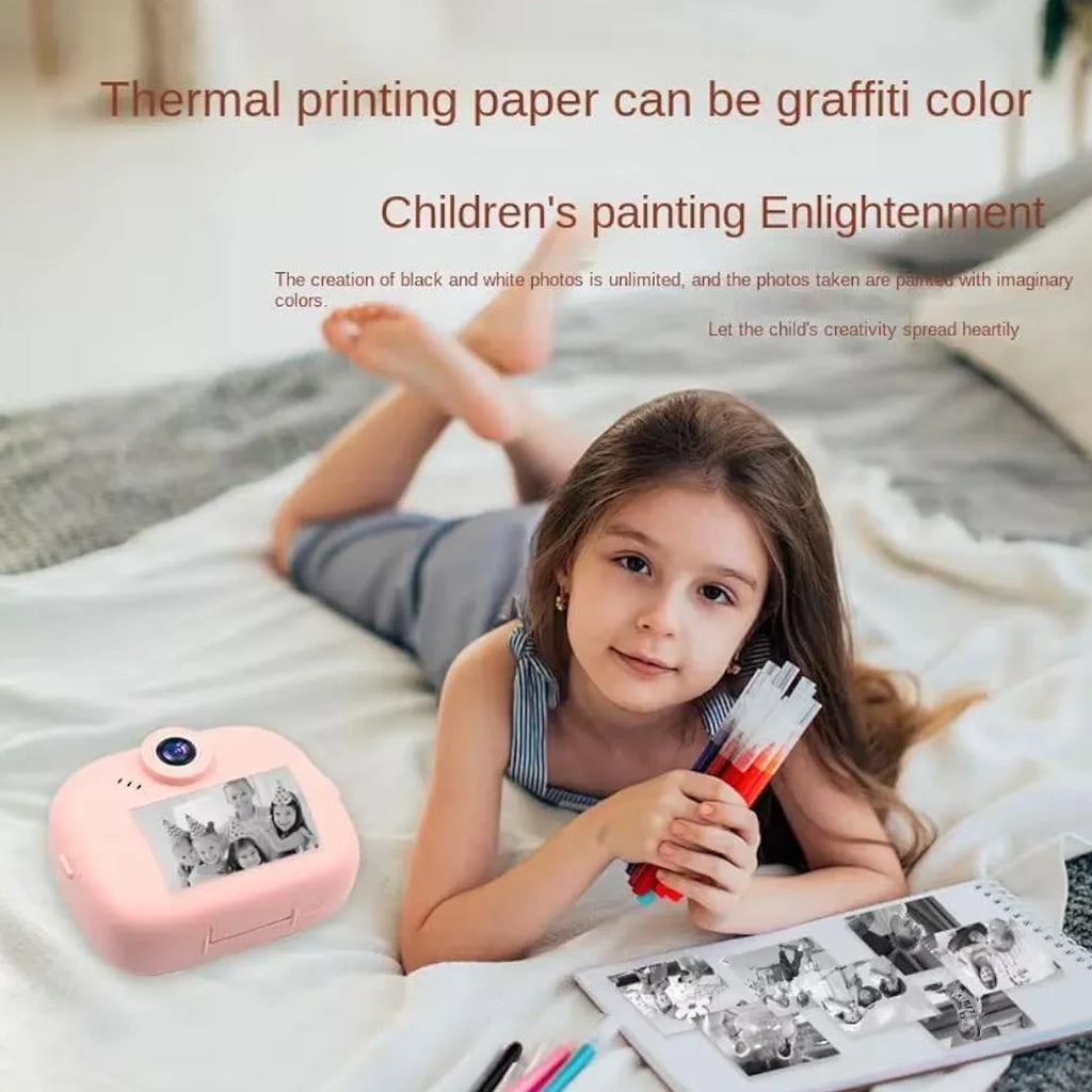Kids Instant Print Camera with Color Pens – Blue