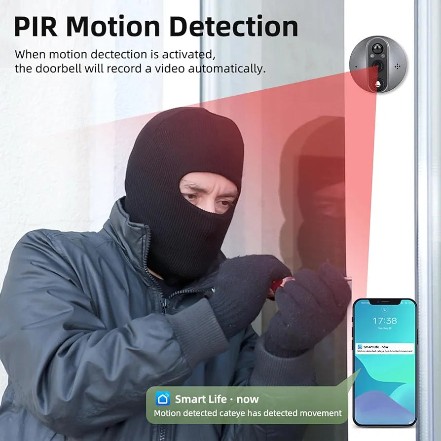 Tuya Smart Doorbell Camera – 1080p Full HD with 4.3" Monitor