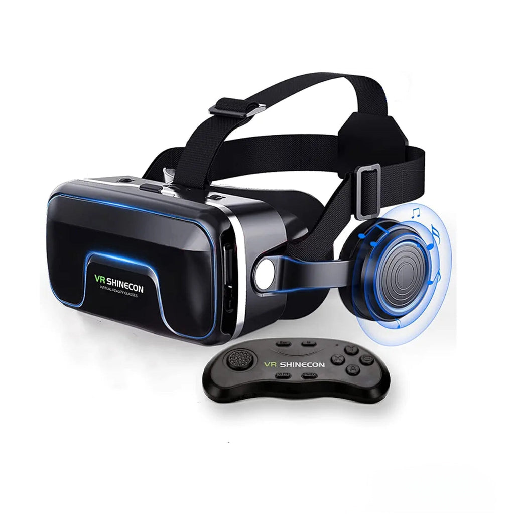 VR Shinecon 4K – Virtual Reality Headset with Built-in Headphones & Bluetooth Controller