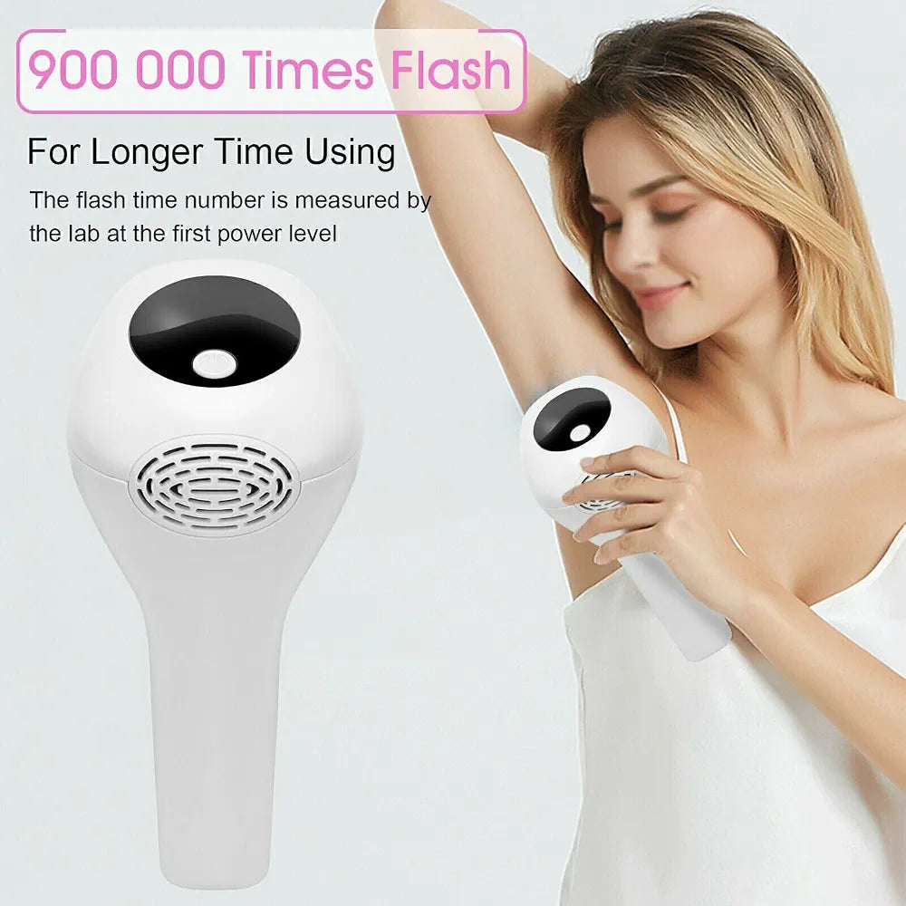 IPL Hair Removal Device – 8 Power Levels, 900,000 Flashes, Manual & Auto Modes