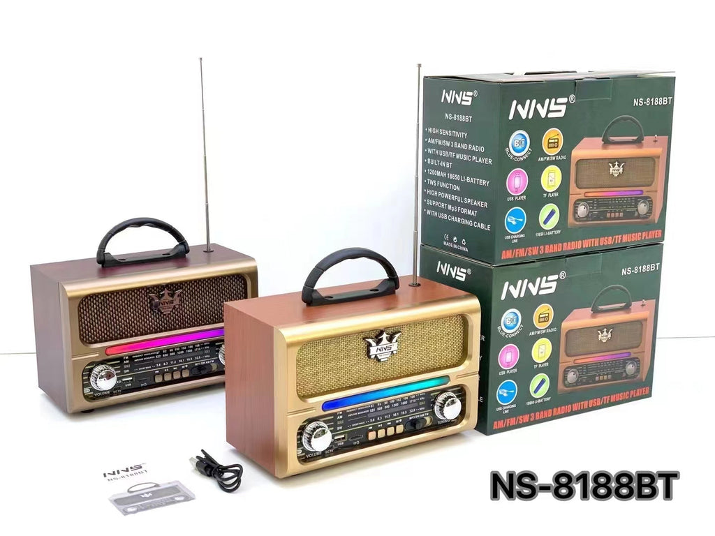 NNS NS-8188BT Antika Vintage Bluetooth Radio Speaker – Medium Size