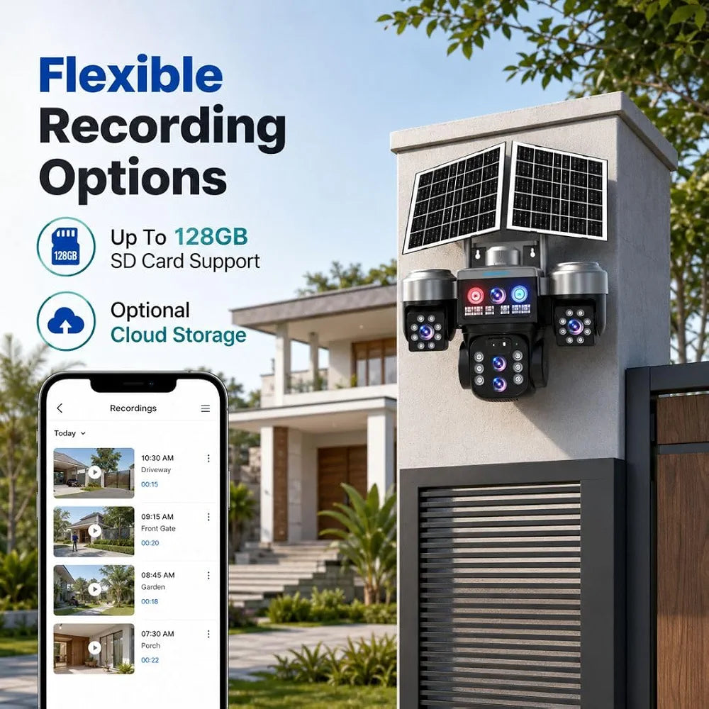 WiFi Solar Security Camera X3 – 4K Ultra HD 12MP