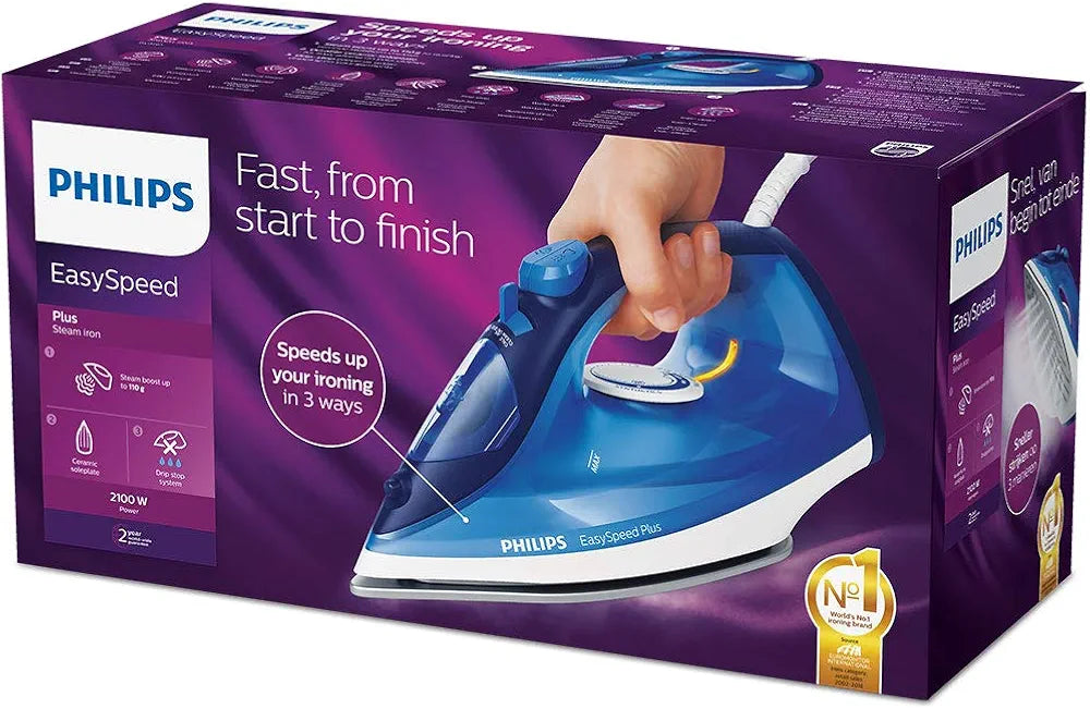 Philips EasySpeed Plus Steam Iron 2100W – Ceramic Soleplate