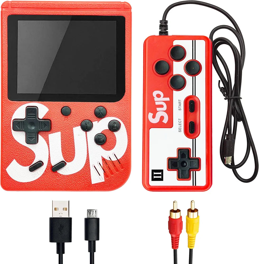 SUP Retro Handheld Game Console – 400 Built-In Games, 3" Screen, TV Output, 2-Player Ready