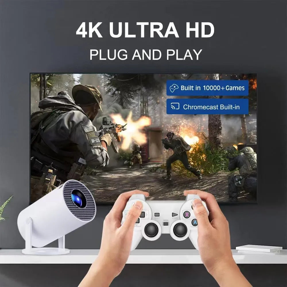 HY300 Pro Smart Projector – Android 11, 4K Support, 20,000 Games, WiFi, Bluetooth, 40"-120" Display