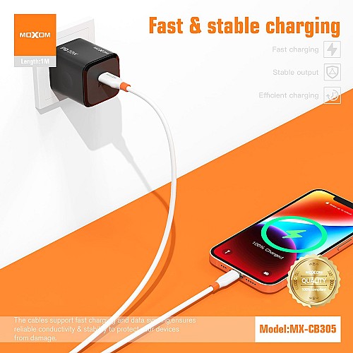 MOXOM MX-CB305 36W USB-C to Lightning Fast Charging Cable