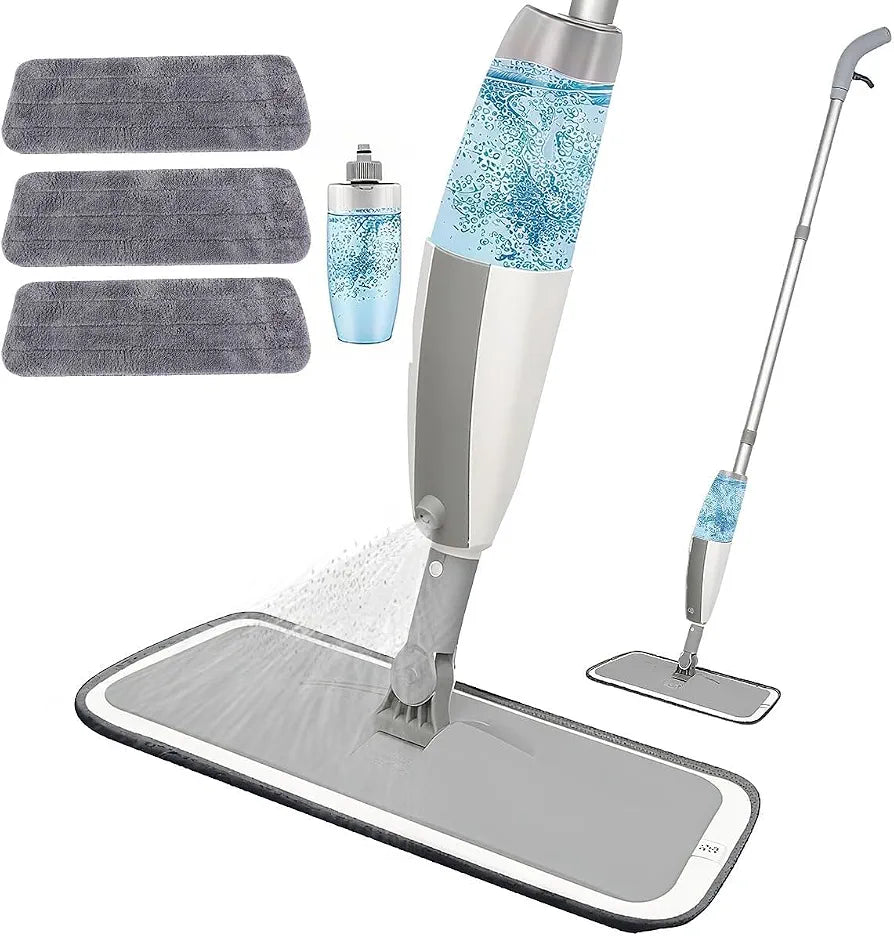 2-in-1 Spray Mop with 360° Flexible Head & Reusable Microfiber Cloth